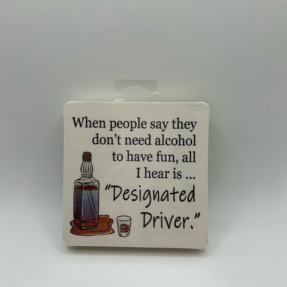 Designated Driver Bar Coasters (pack includes 6 paper coasters)